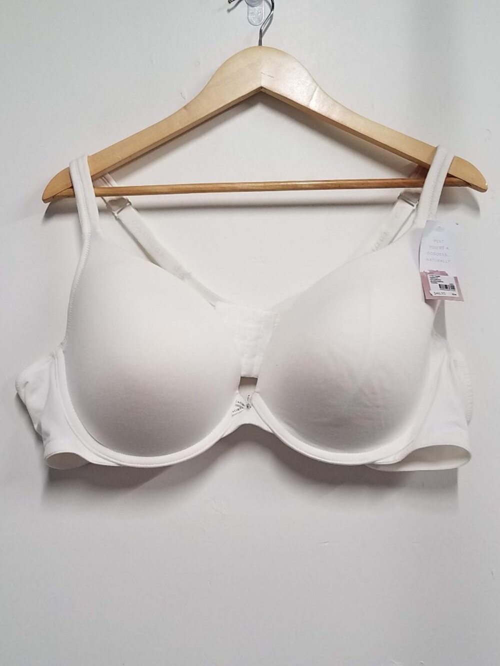Lane Bryant Cacique Boost Plunge White Bra Womens 50B Underwise 600450596